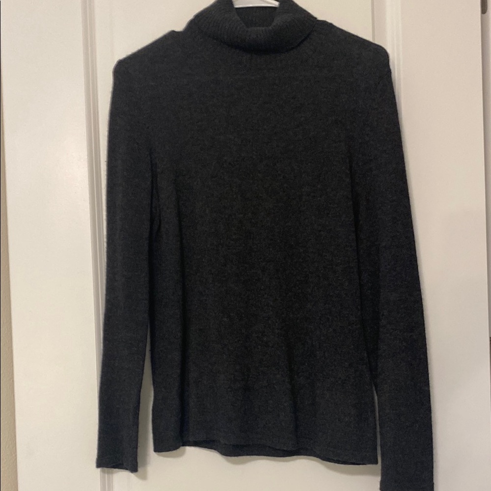 Charcoal Cashmere Turtleneck Sweater Ann Taylor